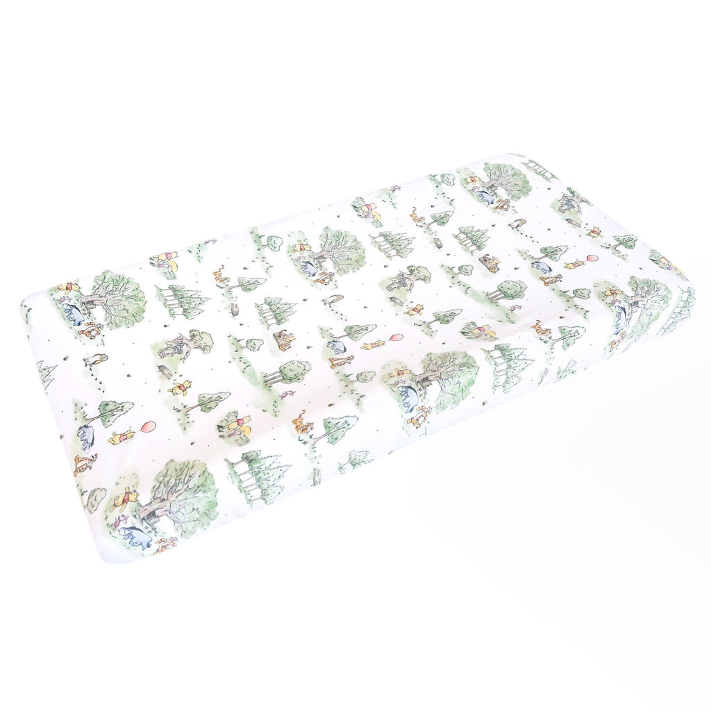 Premium Knit Diaper Changing Pad Cover - Hundred Acre Wood