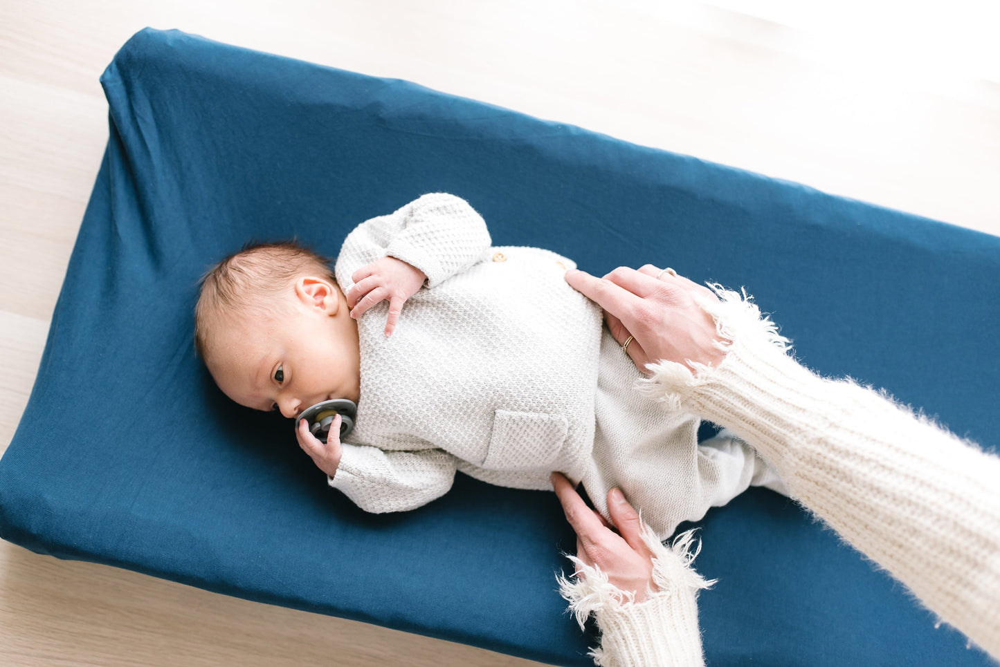 Premium Knit Diaper Changing Pad Cover - River