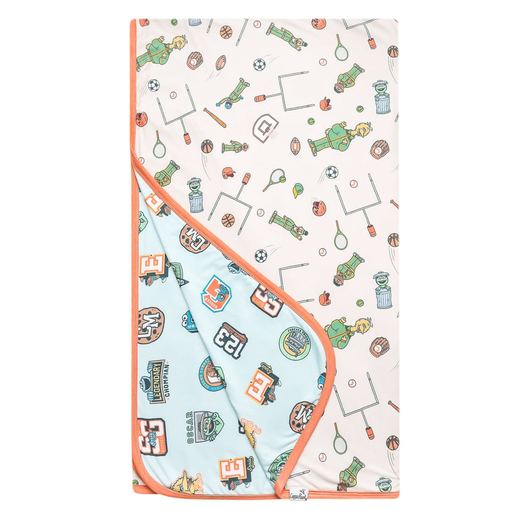 Three-Layer Jumbo Quilt - Sesame Street Varsity Friends