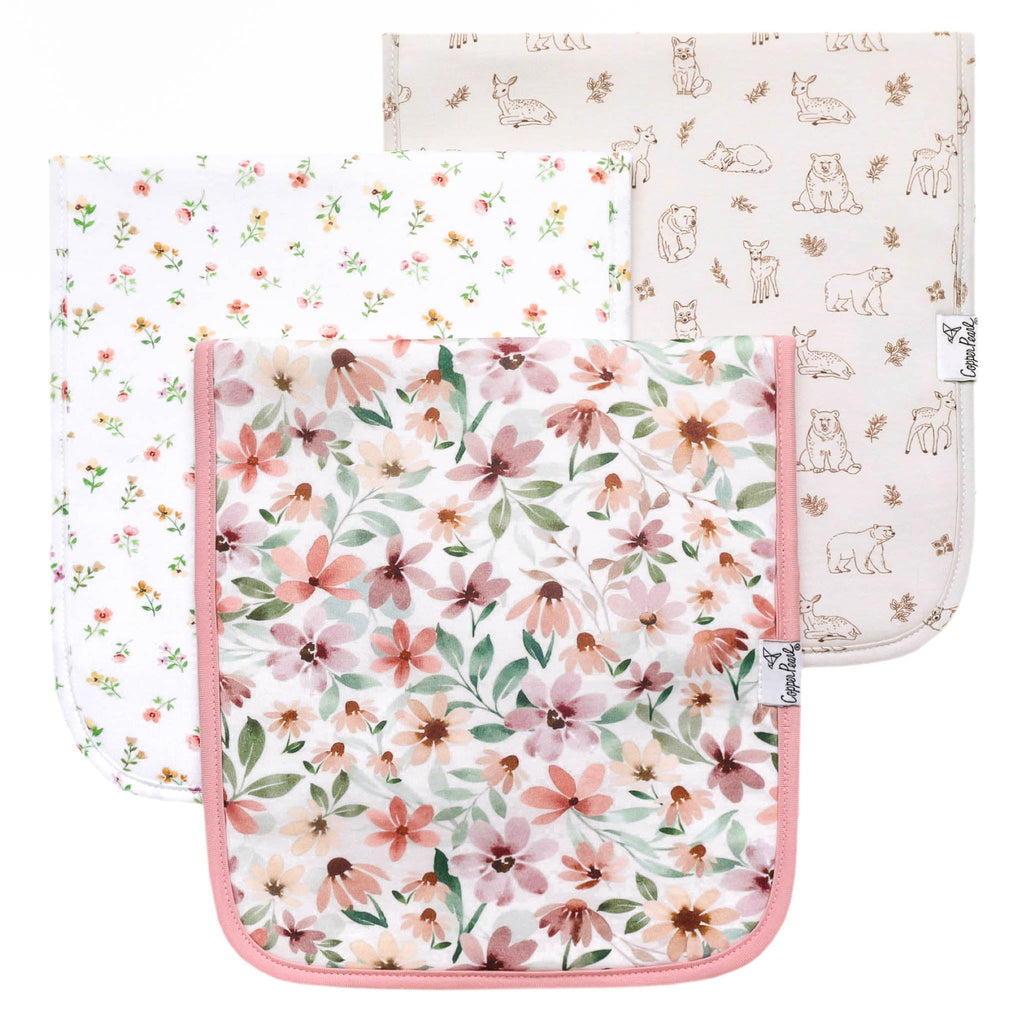 3 Pack Premium Burp Cloths - Natalie
