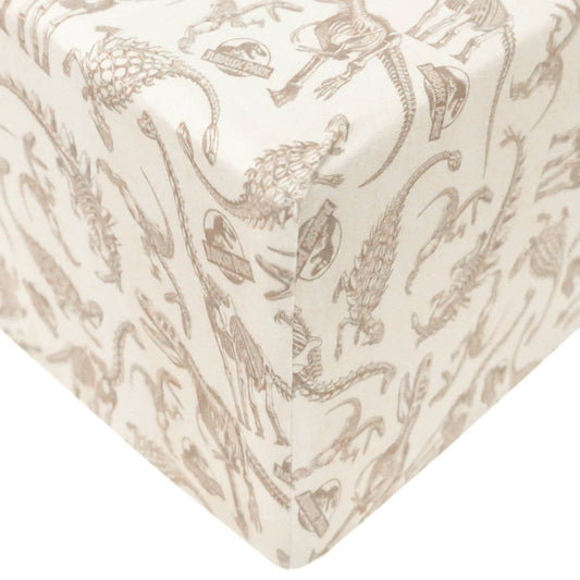 Premium Knit Fitted Crib Sheet - Jurassic Park Fossils