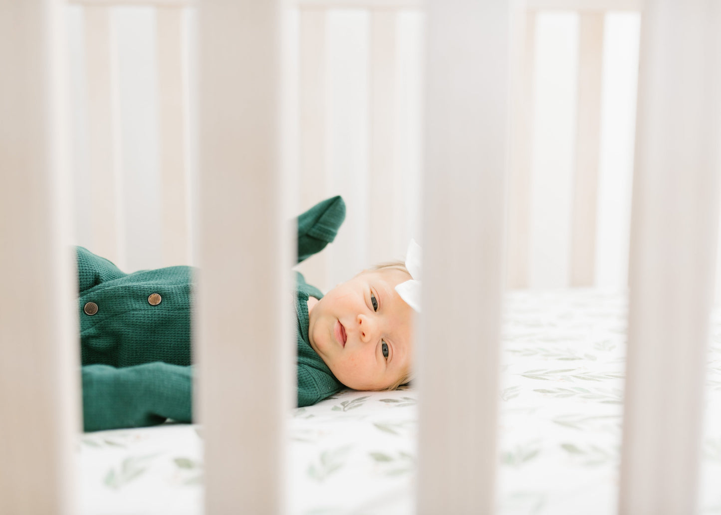 Premium Knit Fitted Crib Sheet - Fern
