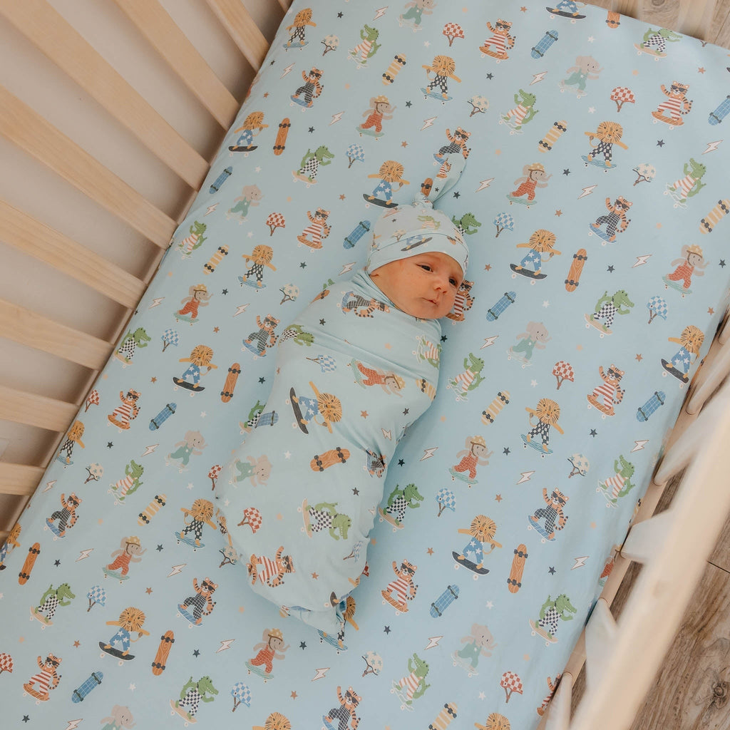 Premium Knit Fitted Crib Sheet - Tanner