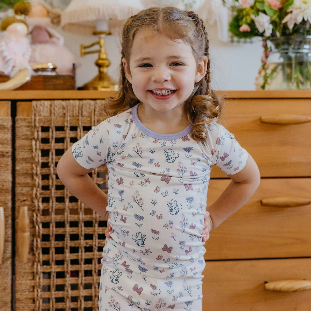 2pc Short Sleeve Pajama Set - Minnie Mouse's Bowquet