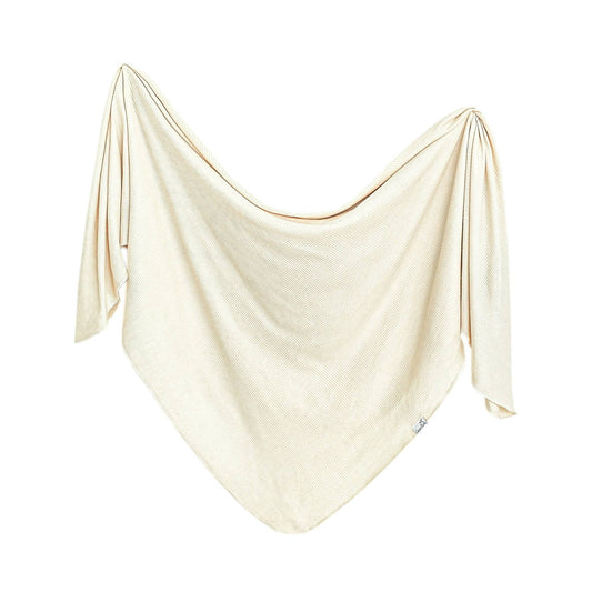 Rib Knit Swaddle Blanket - Moonstone