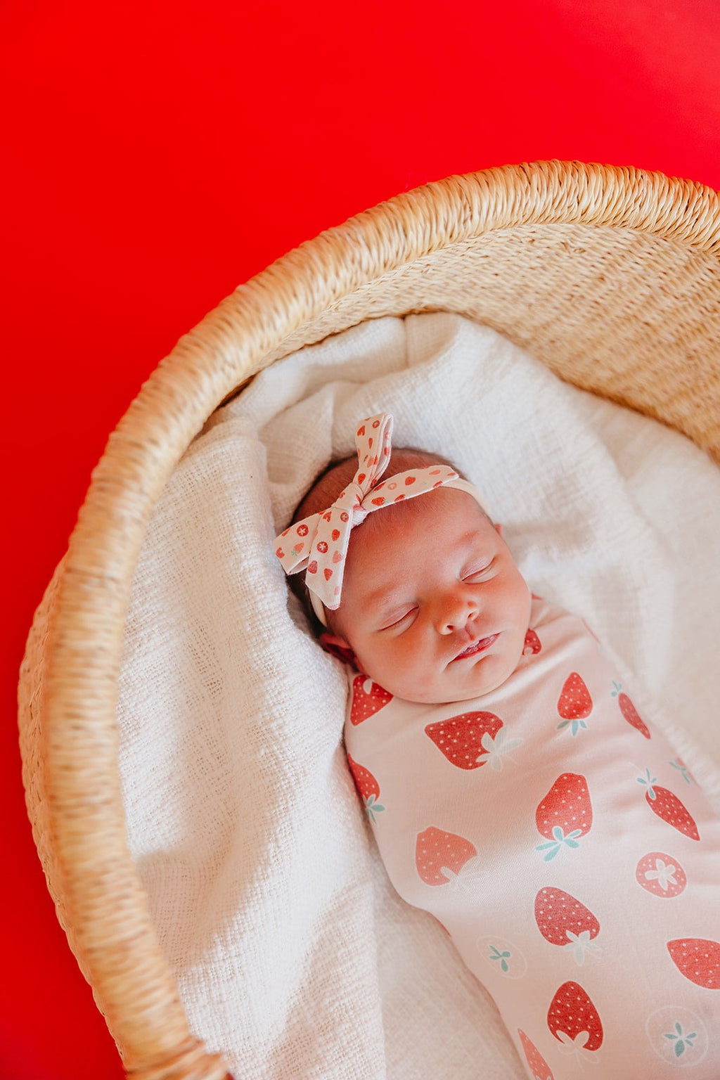 Ribbon Baby Bow - Strawberry