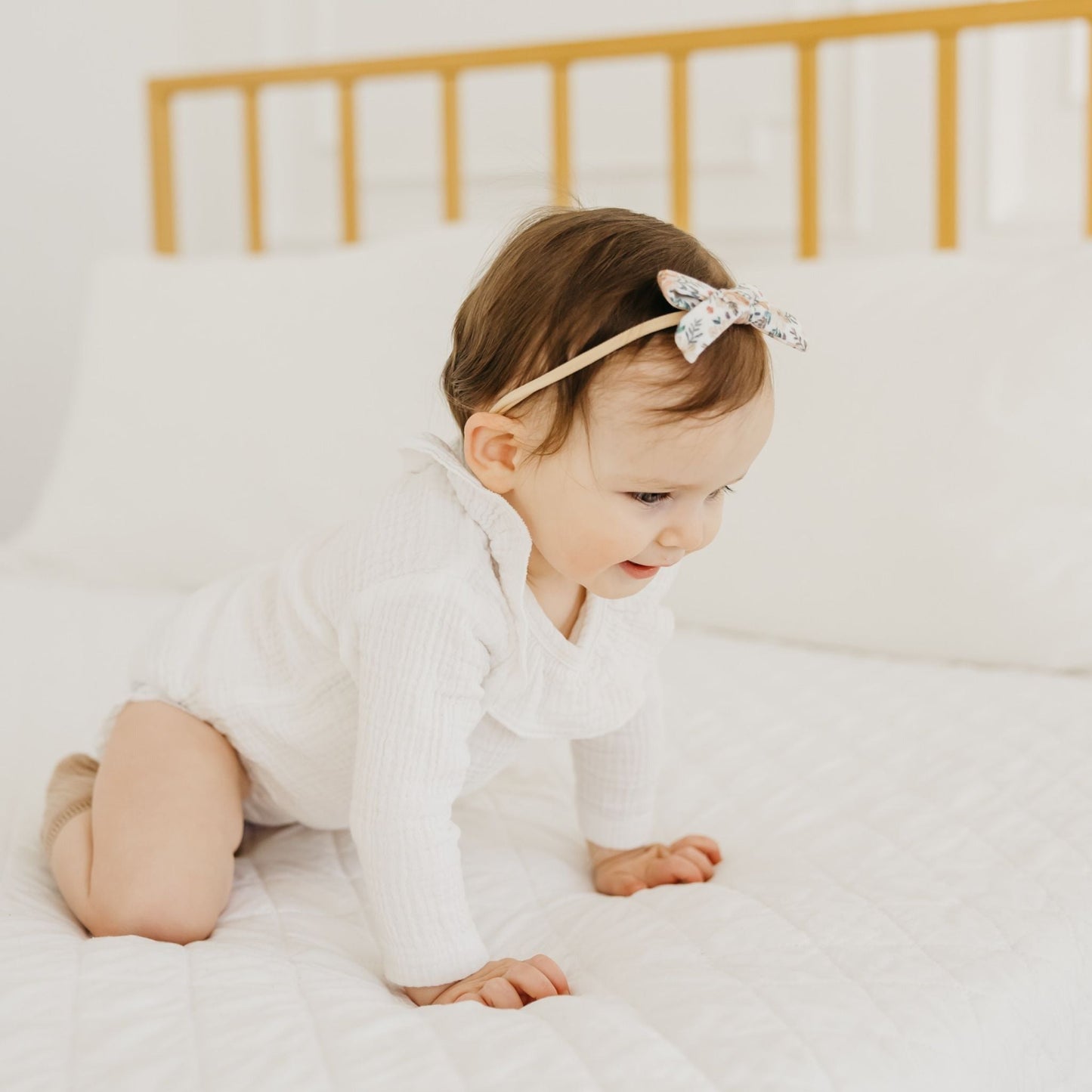Ribbon Baby Bow - Autumn