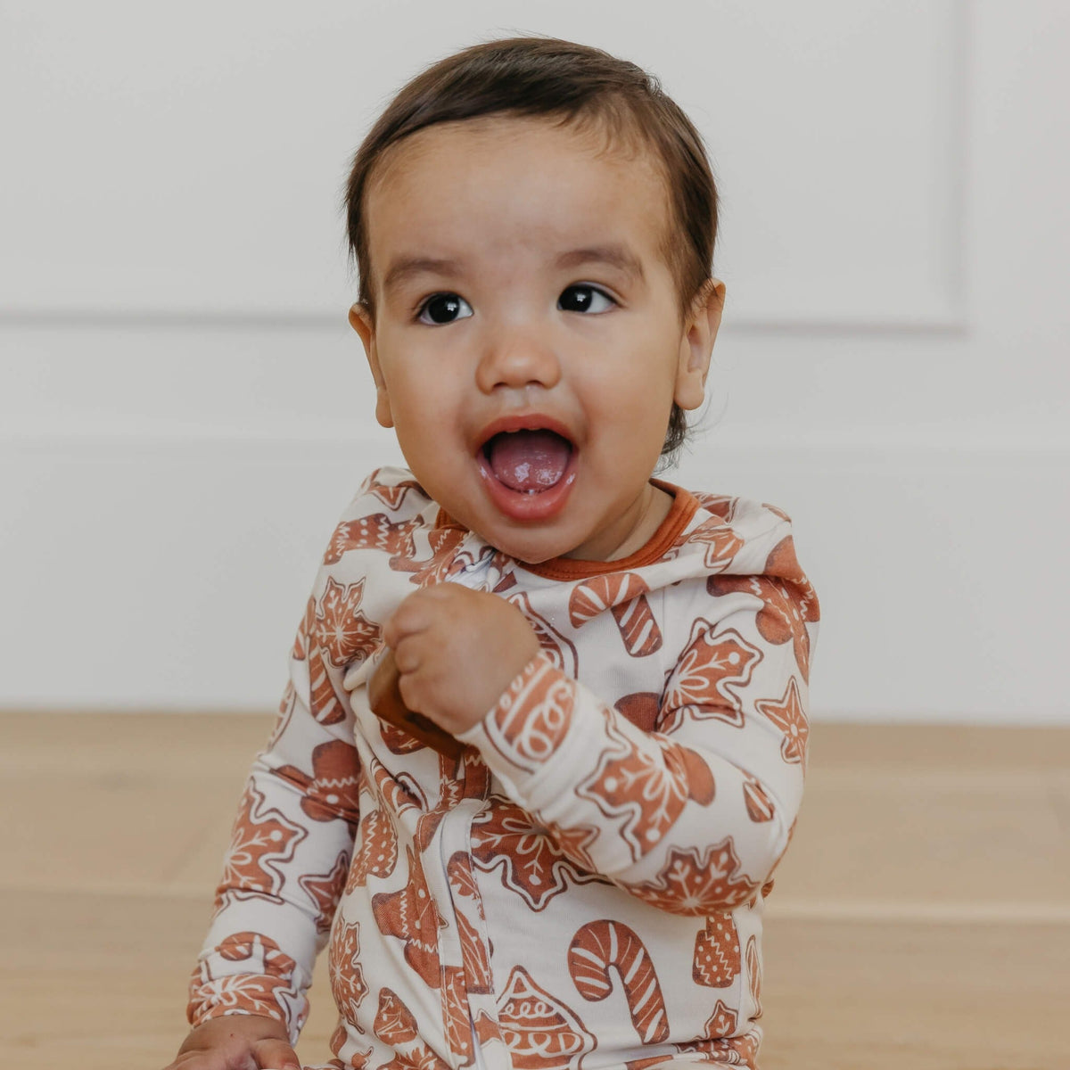 Zip-Up Footie Pajama - Gingerbread