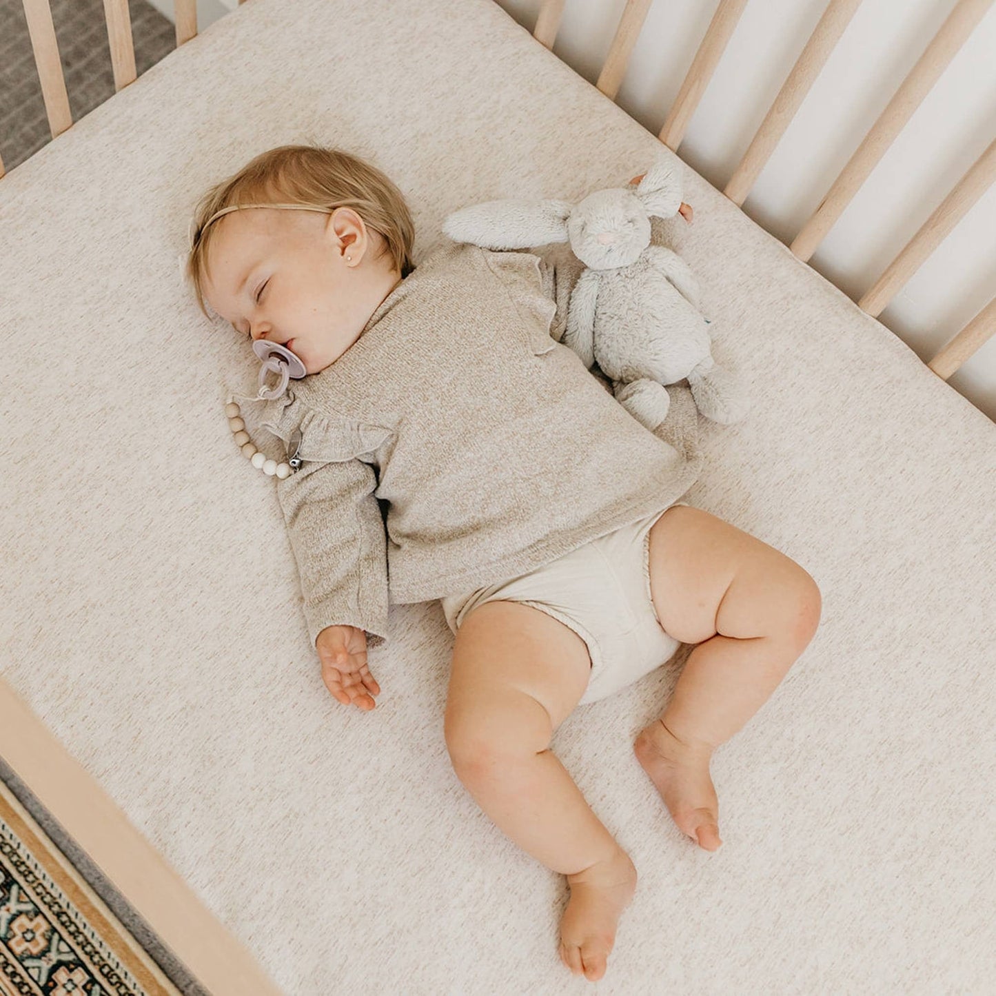 Premium Knit Fitted Crib Sheet - Oat