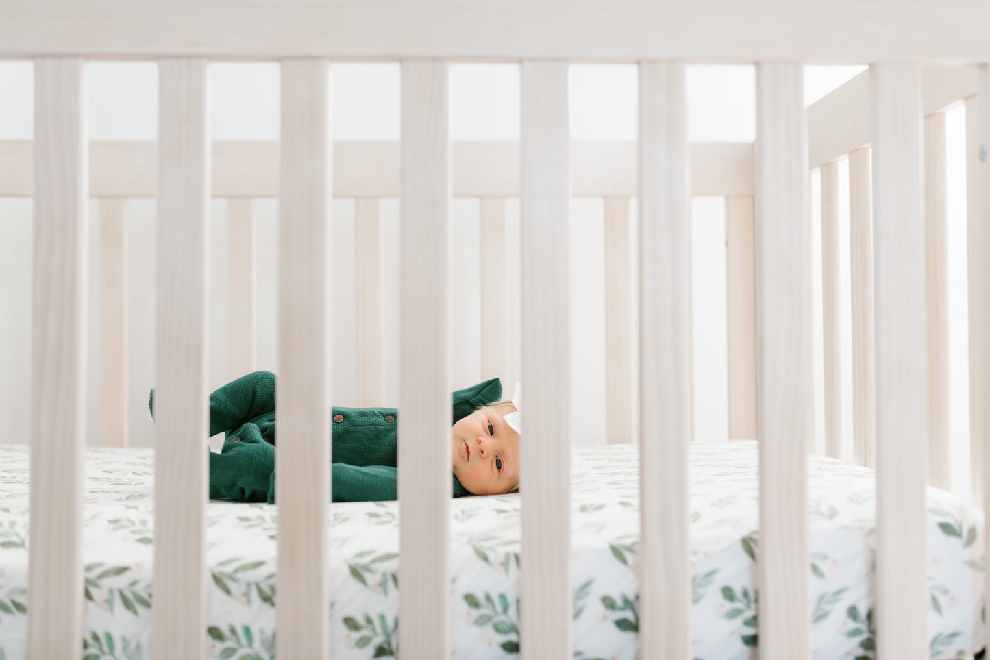 Premium Knit Fitted Crib Sheet - Fern