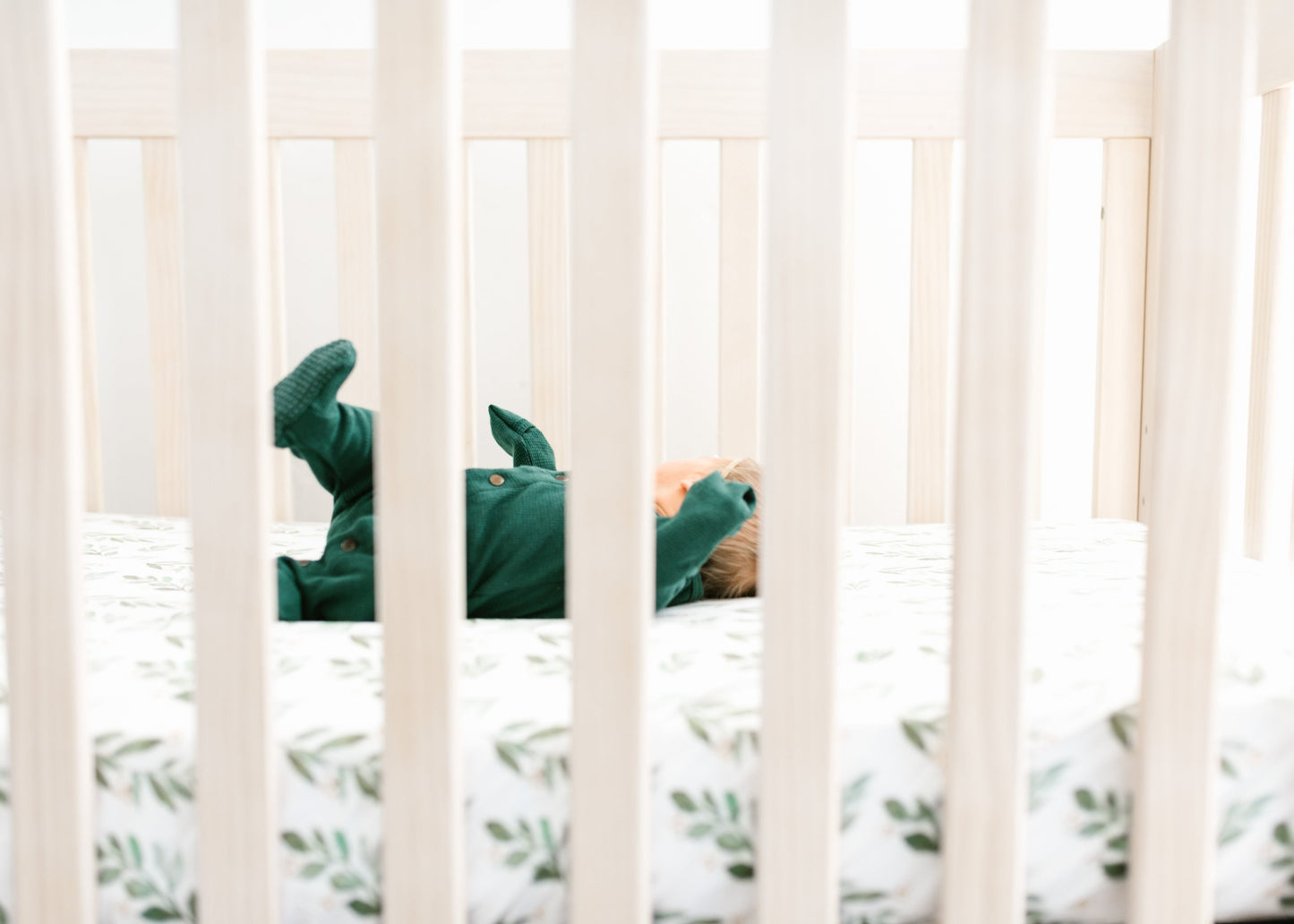 Premium Knit Fitted Crib Sheet - Fern