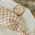 Personalized Wooden Announcement Sign - Retro Checker