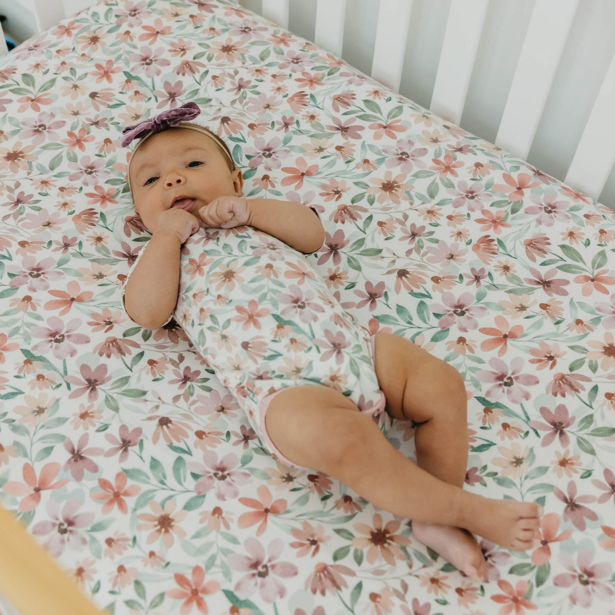 Premium Knit Fitted Crib Sheet - Natalie