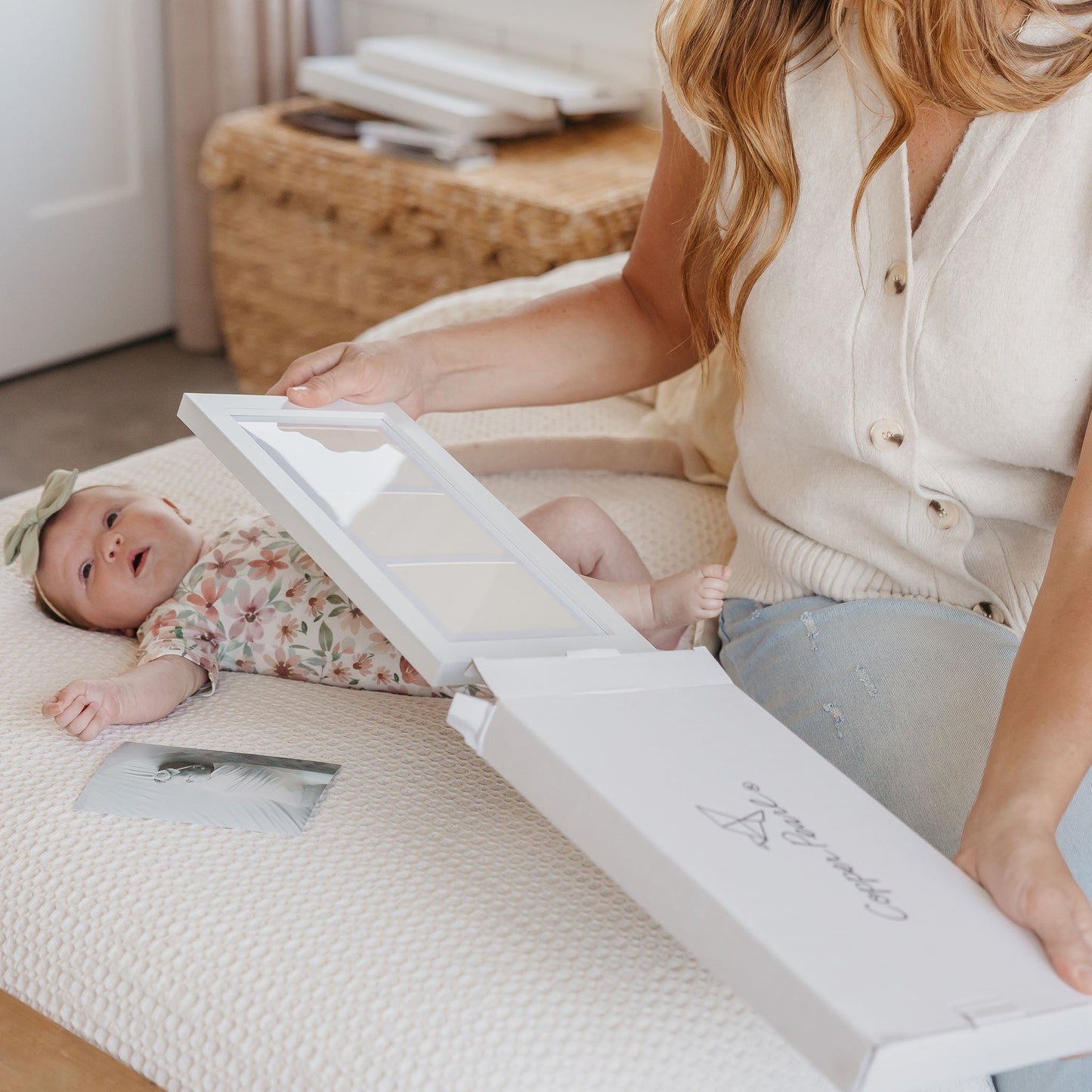 Matte White DIY Handprint & Footprint Kit with Frame