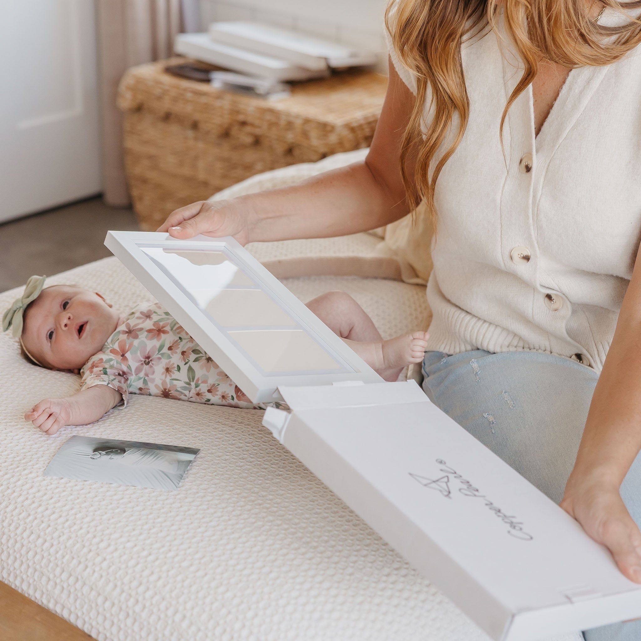 Matte White DIY Handprint & Footprint Kit with Frame