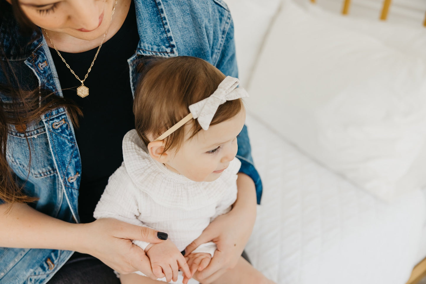 Ribbon Baby Bow - Oat