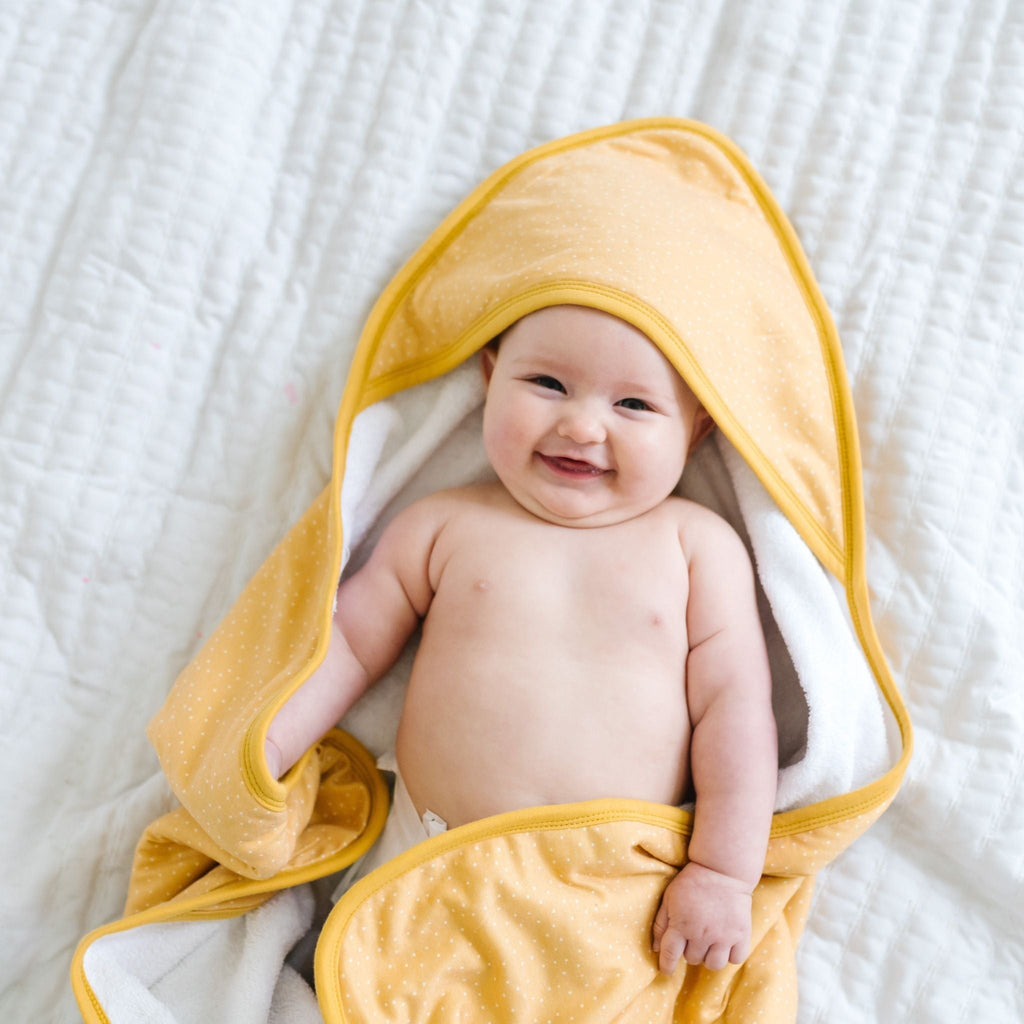 Premium Baby Knit Hooded Towel - Marigold