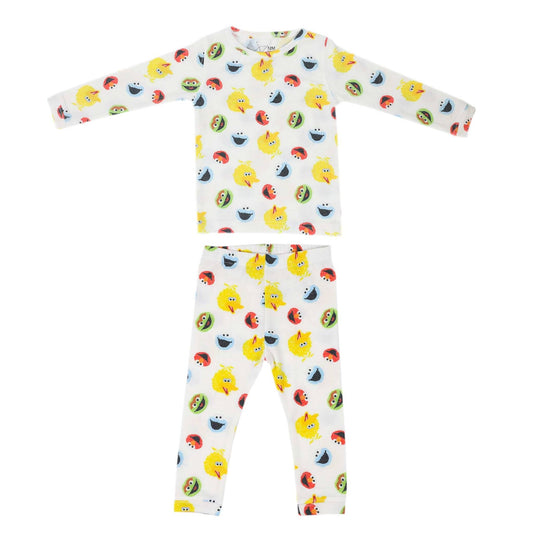 2pc Long Sleeve Pajama Set - Sesame Scribbles