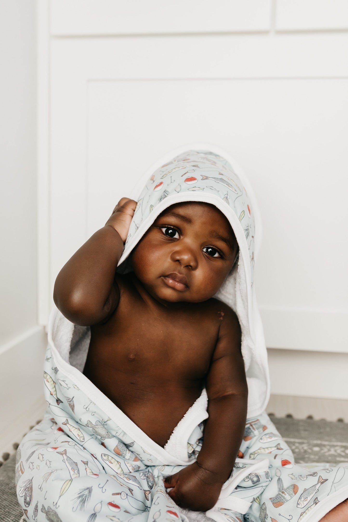 Premium Baby Knit Hooded Towel - Trout
