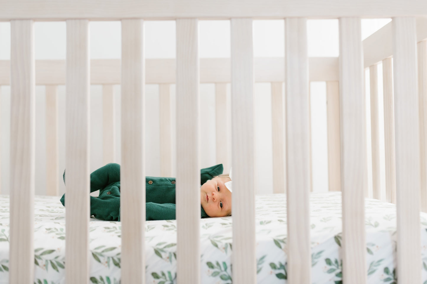 Premium Knit Fitted Crib Sheet - Fern