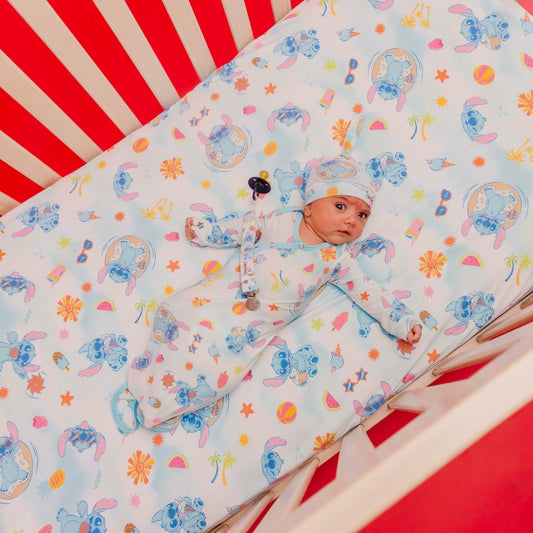 Premium Knit Fitted Crib Sheet - Disney Stitch Dreamsicles