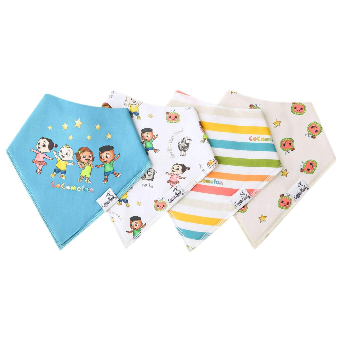 4 Pack Baby Bandana Bibs - CoComelon Friends