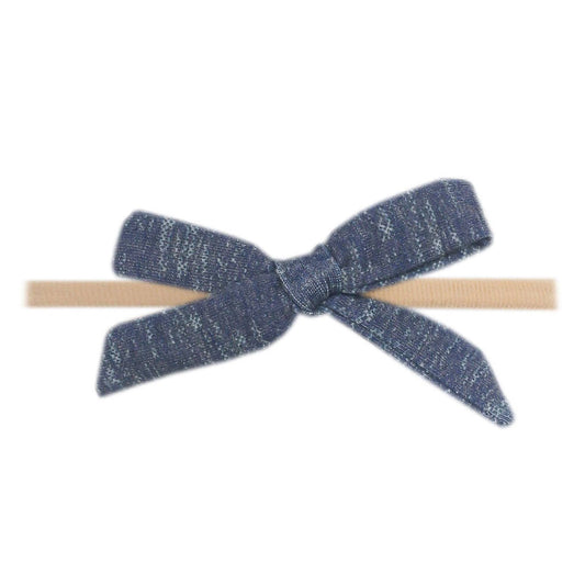 Ribbon Baby Bow - Denim