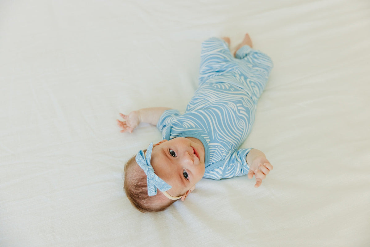 Ribbon Baby Bow - Surf