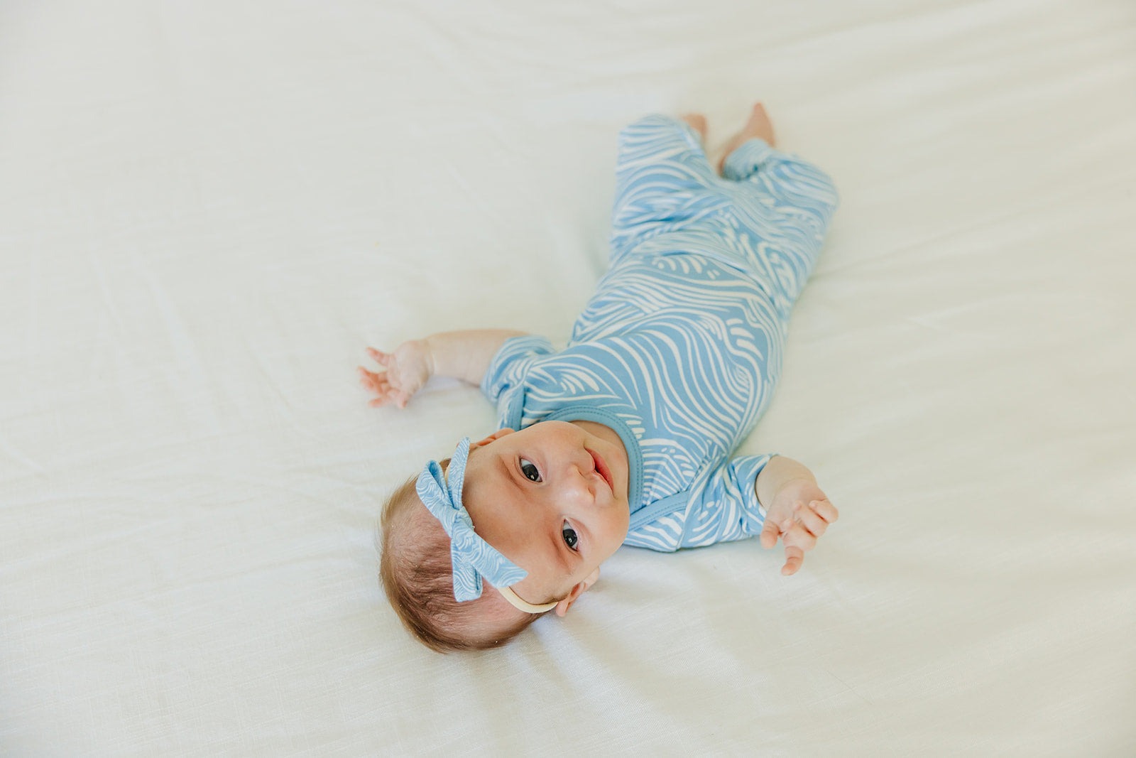 Ribbon Baby Bow - Surf