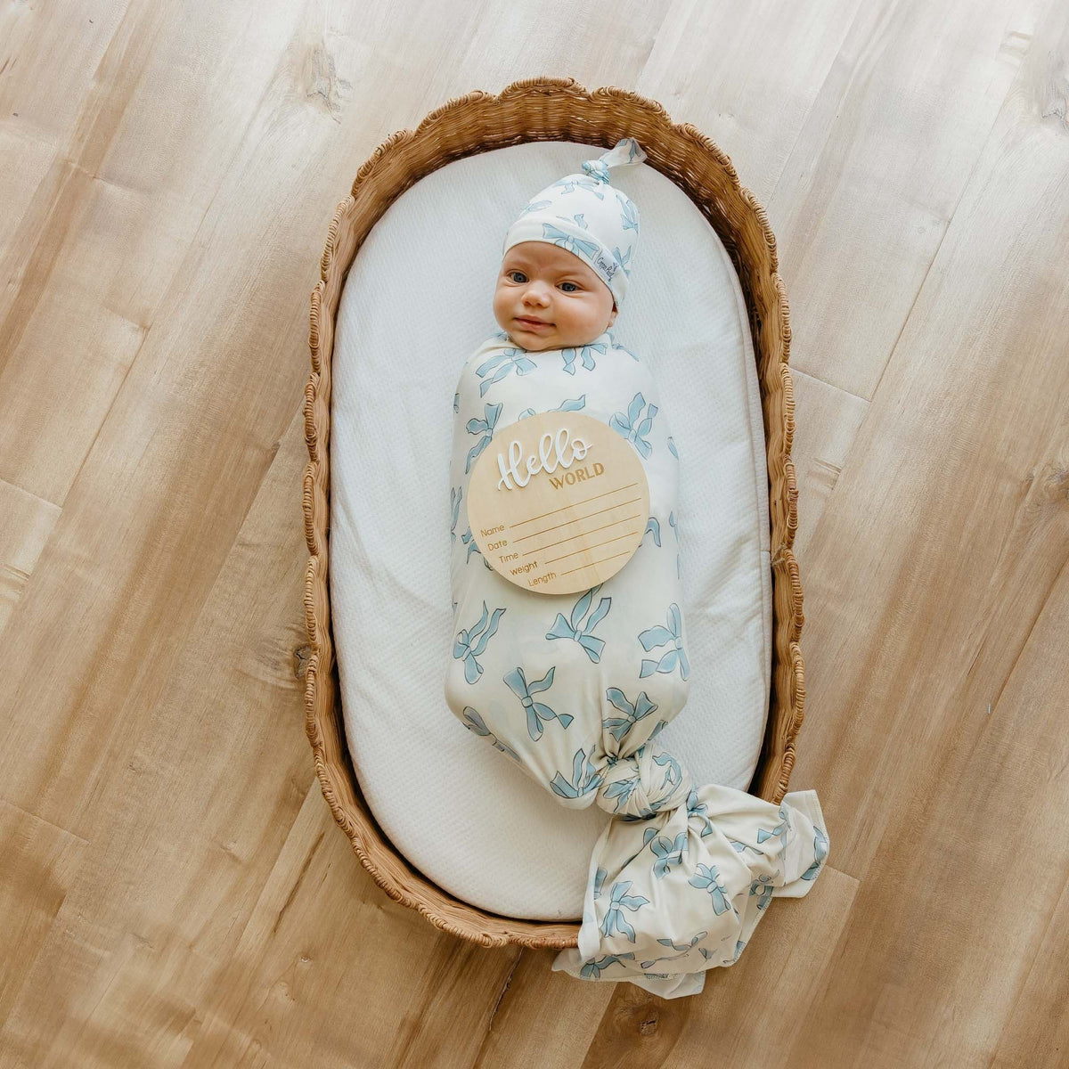 3D Acrylic Wooden Announcement Sign - Hello World
