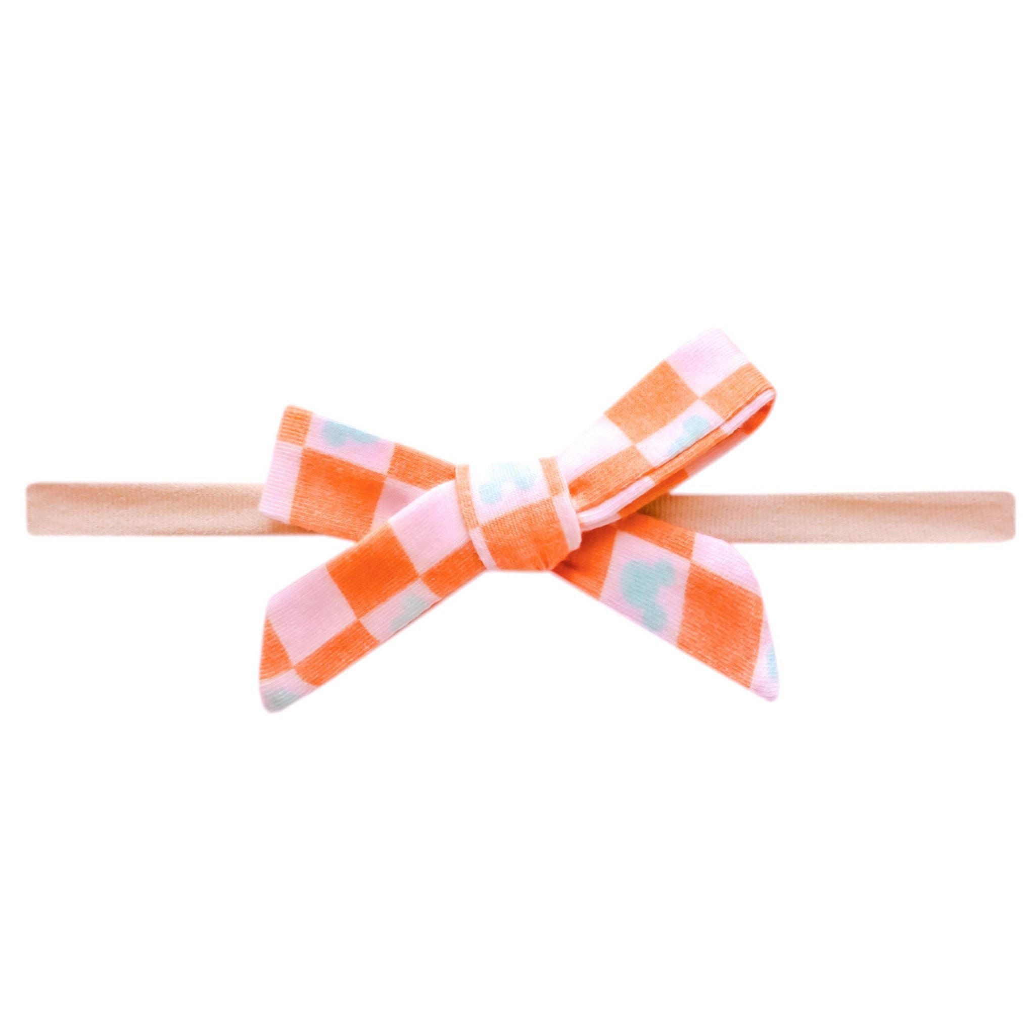 Ribbon Baby Bow - Mickey Mouse Check