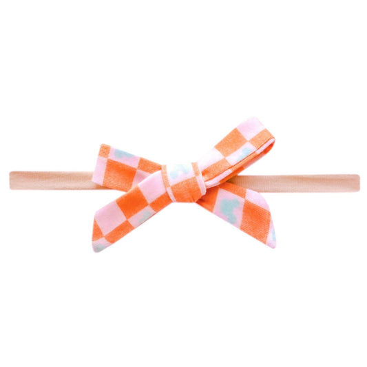 Ribbon Baby Bow - Mickey Mouse Check