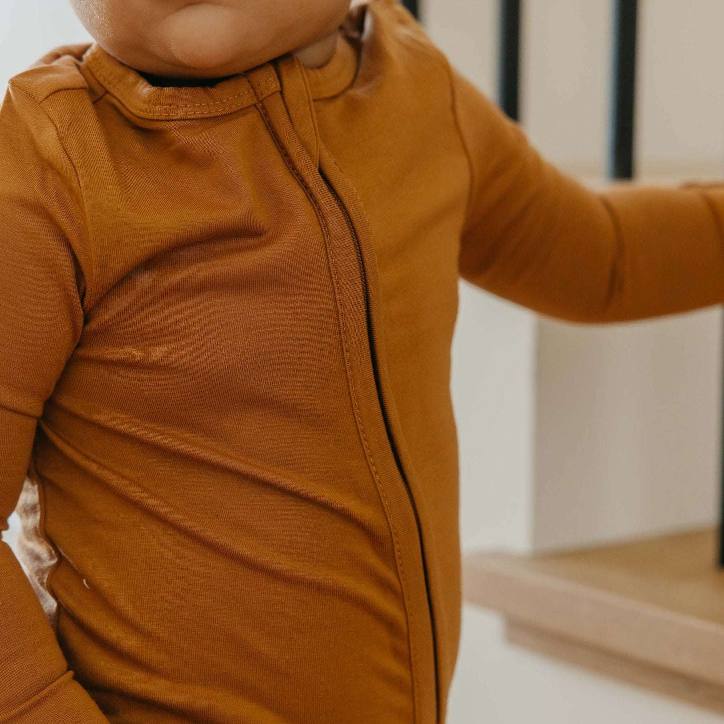 Zip-Up Footie Pajama - Camel