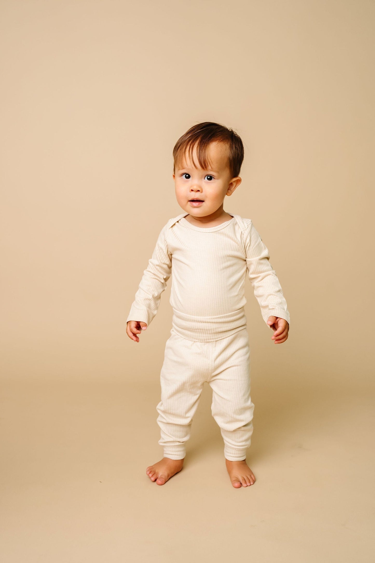 Rib Knit Baby Pants - Moonstone