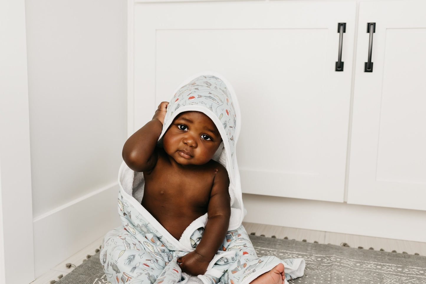 Premium Baby Knit Hooded Towel - Trout