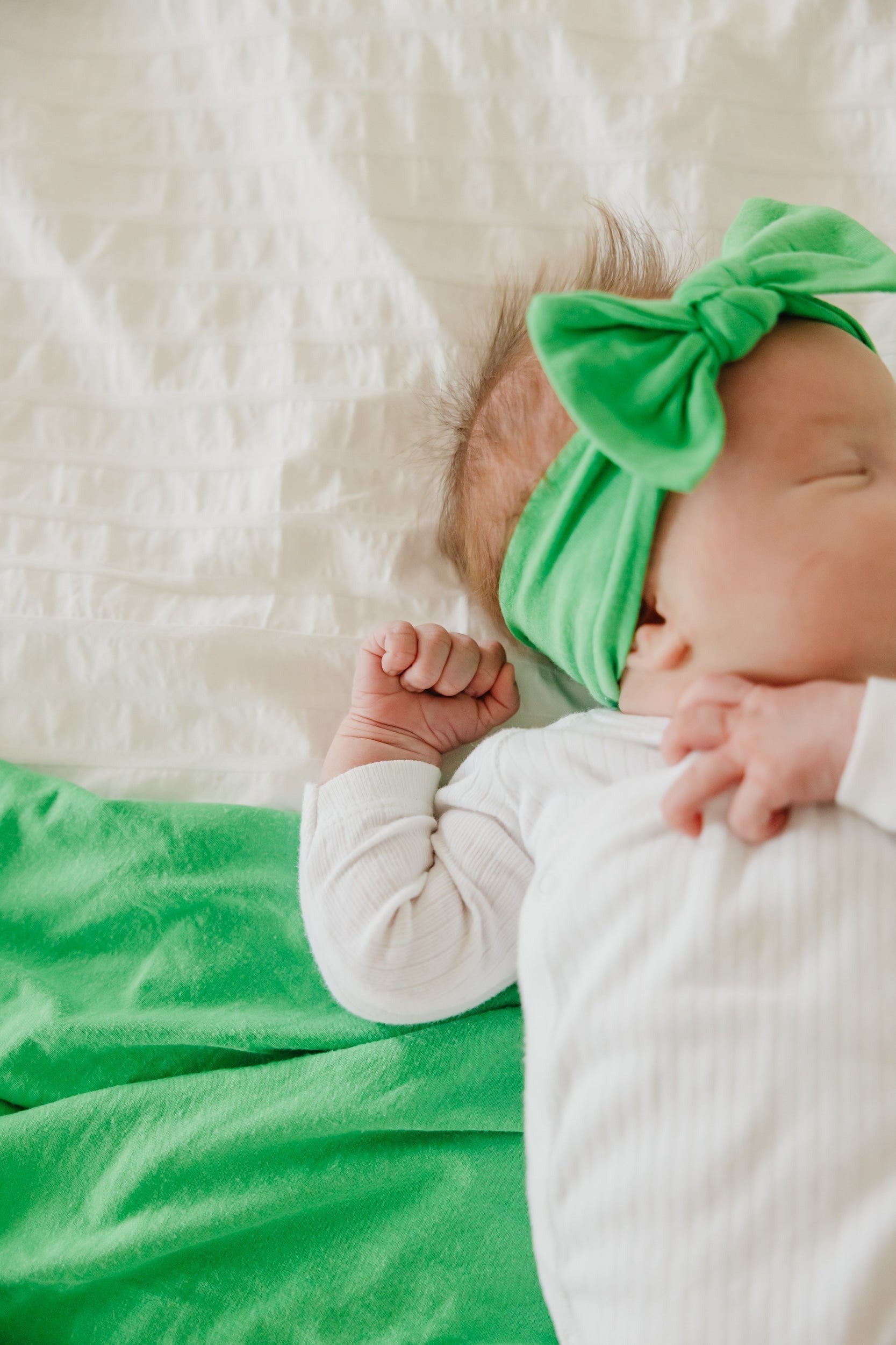 Knit Headband Bow - Lime