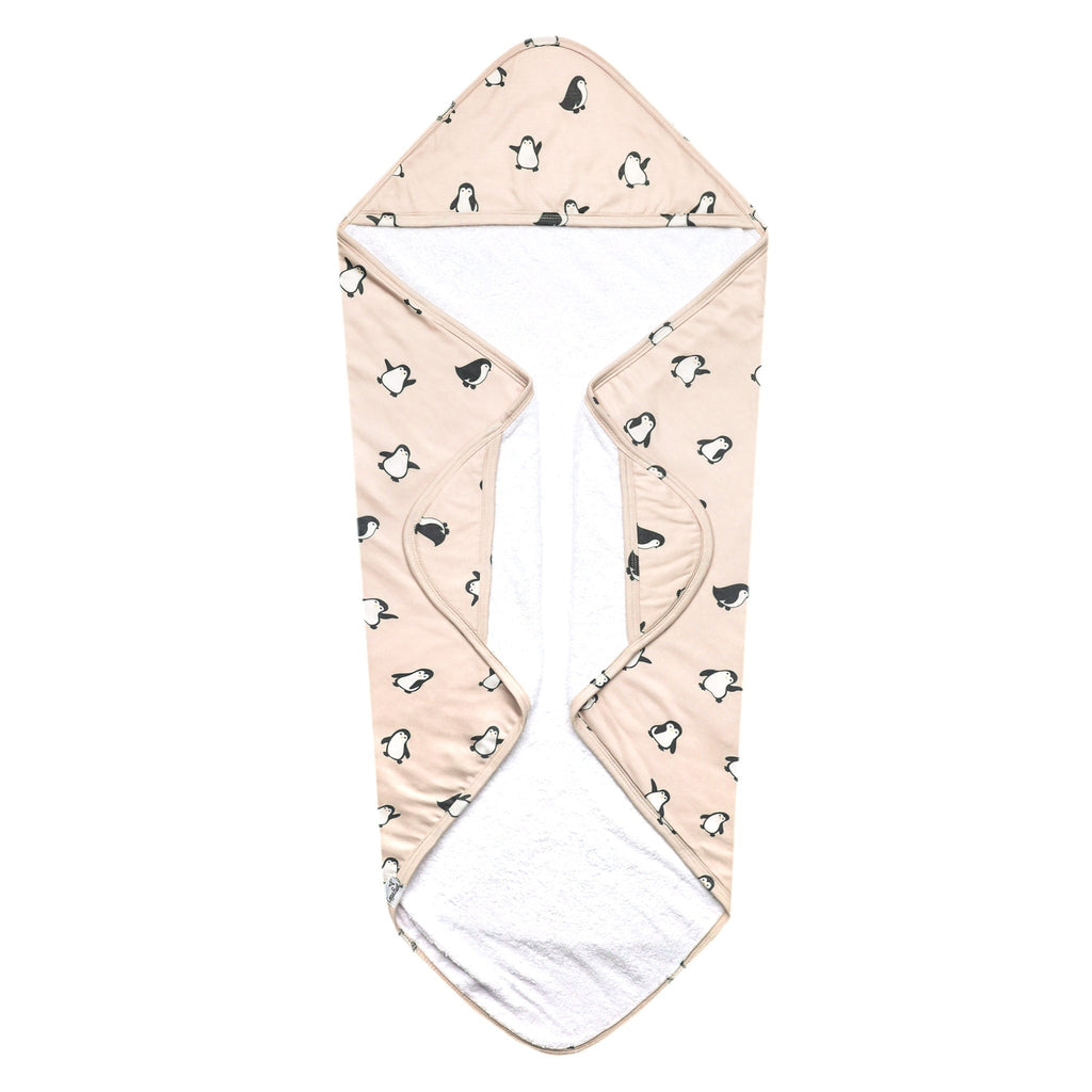 Premium Baby Knit Hooded Towel - Penguins