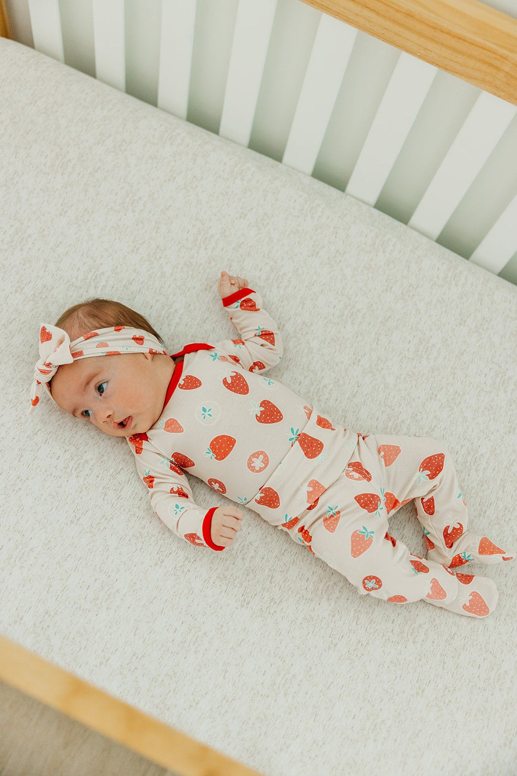 Footed Baby Pants - Strawberry