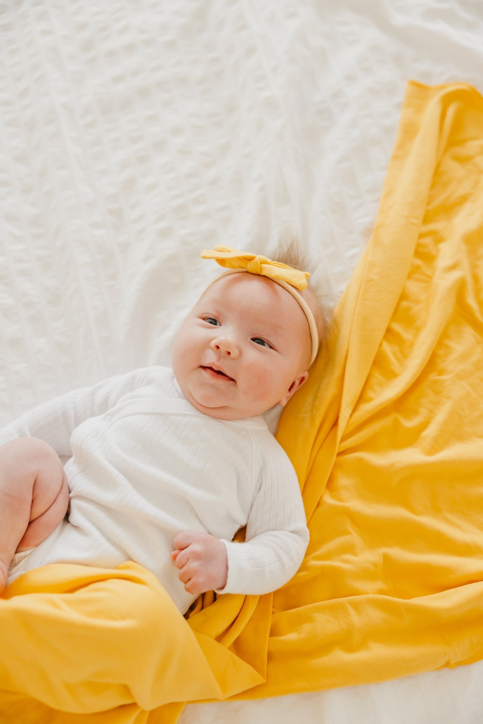 Ribbon Baby Bow - Banana