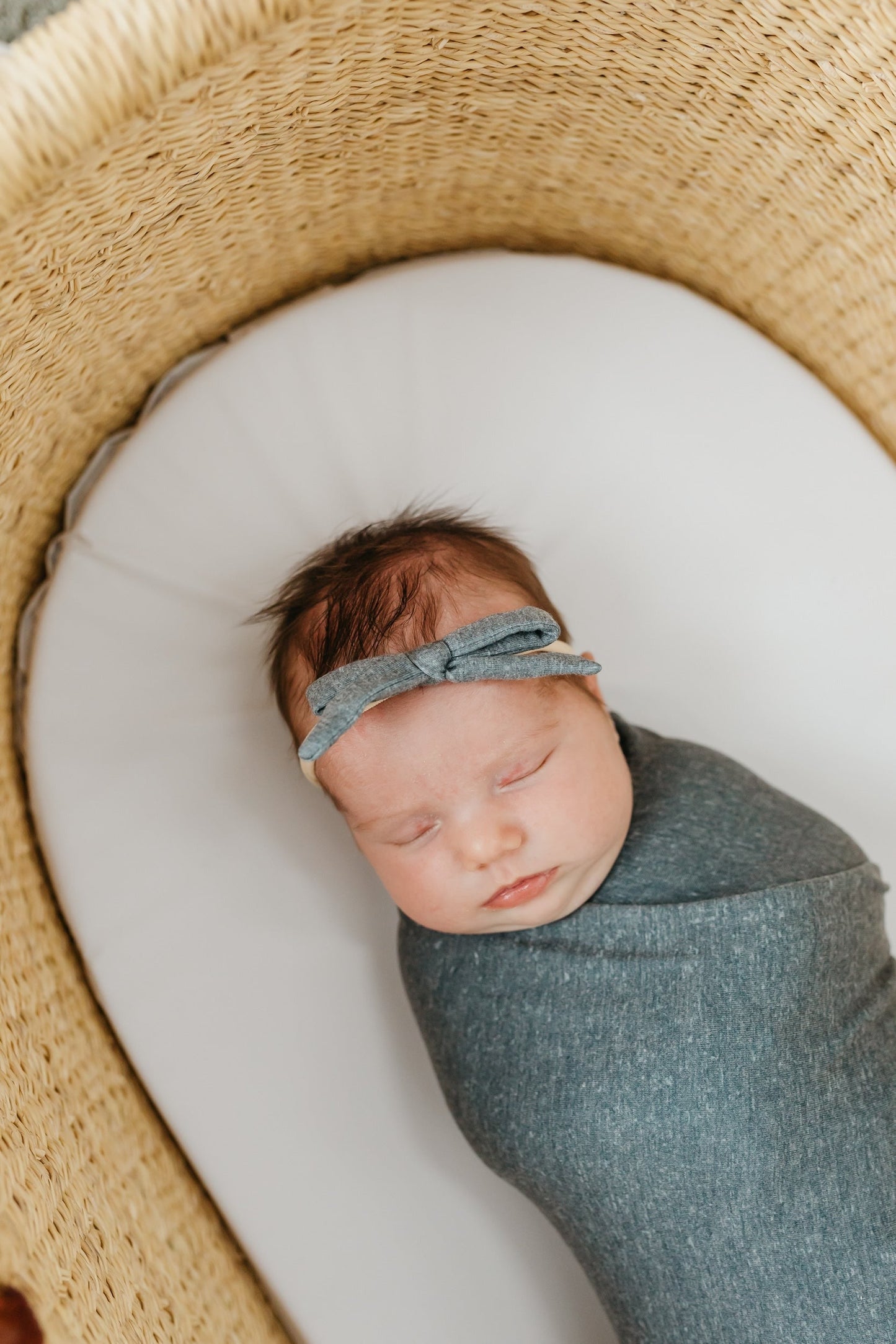 Ribbon Baby Bow - Slate