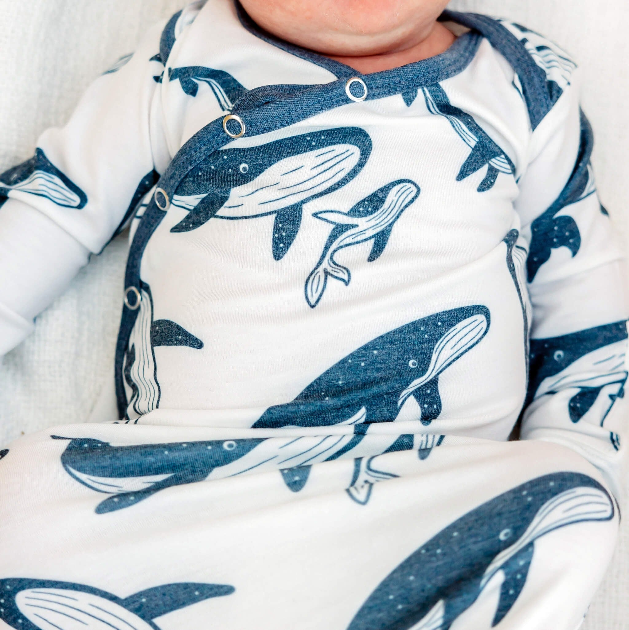 Newborn Knotted Gown - Cove