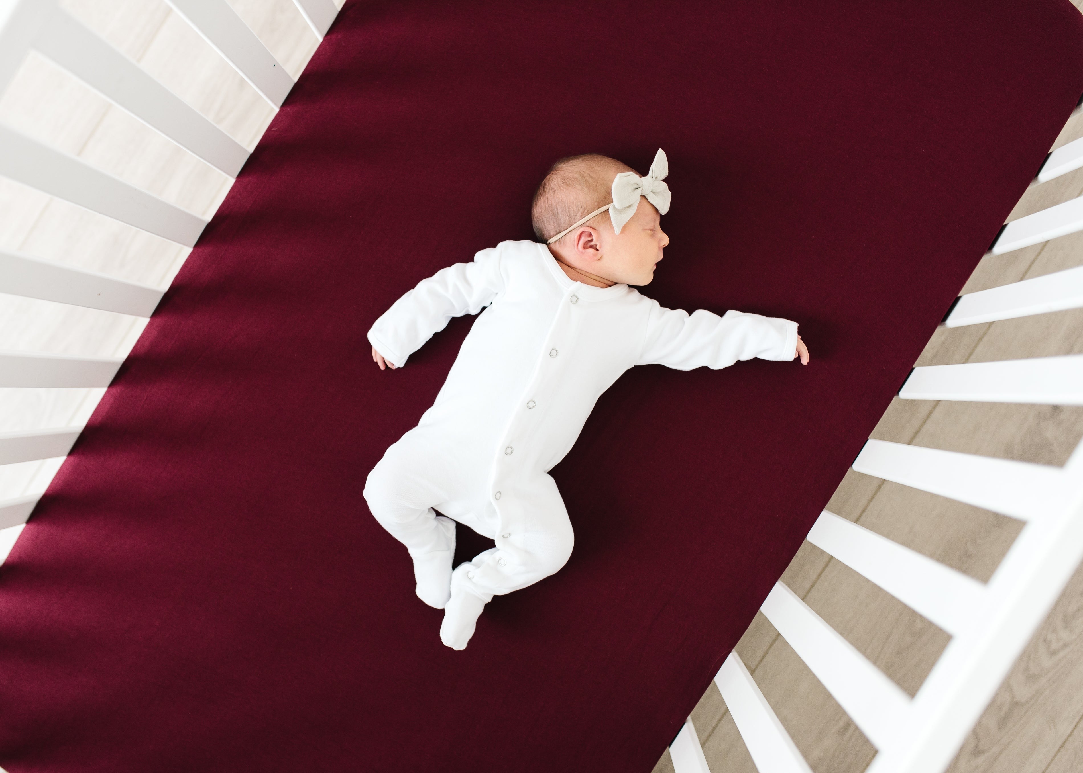 Premium Knit Fitted Crib Sheet - Ruby