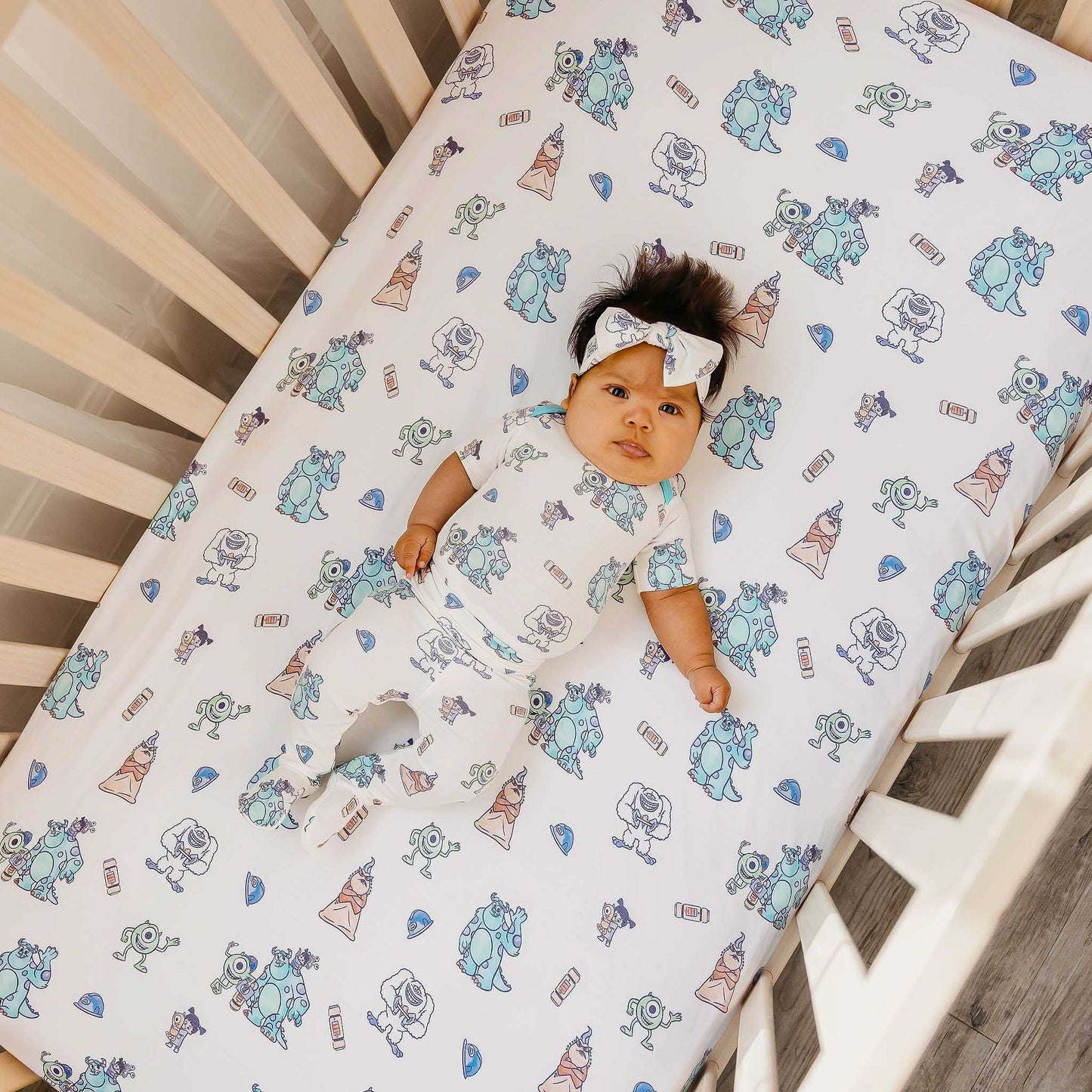 Premium Knit Fitted Crib Sheet - Monsters, Inc. Friends