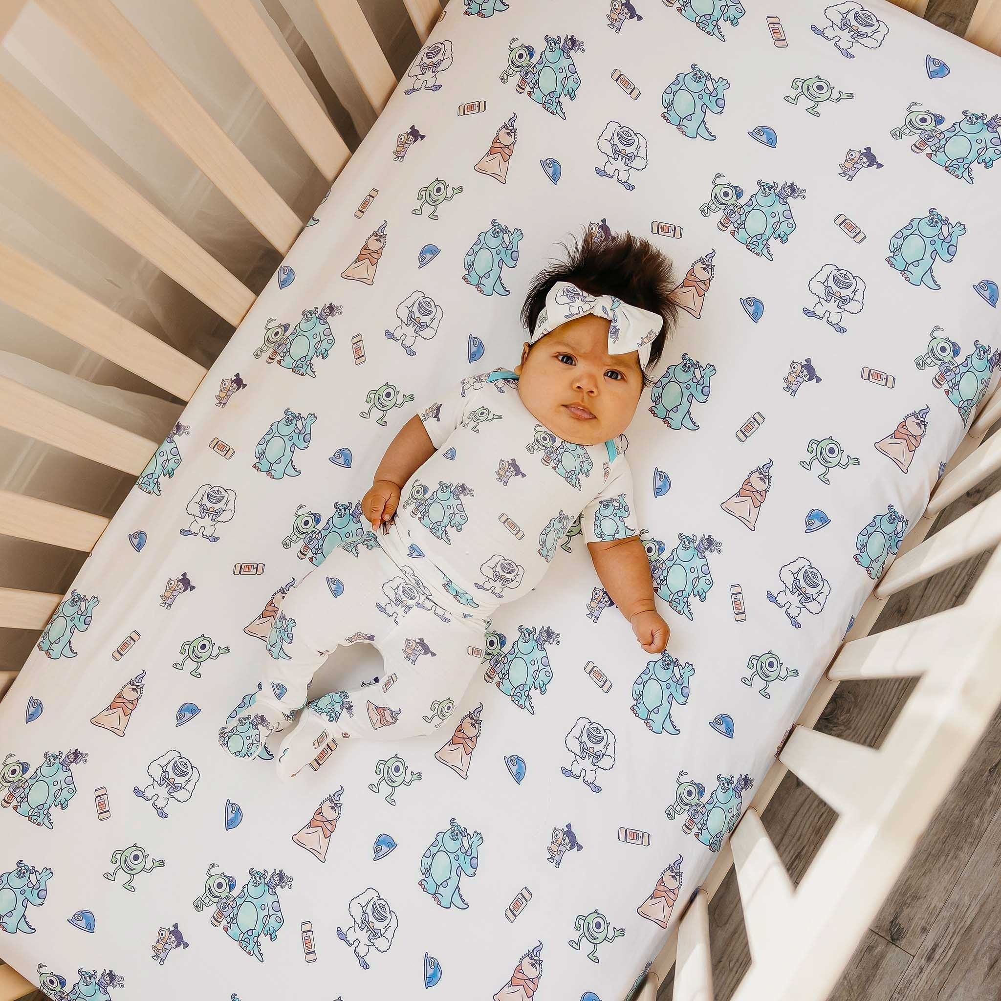 Premium Knit Fitted Crib Sheet - Monsters, Inc. Friends
