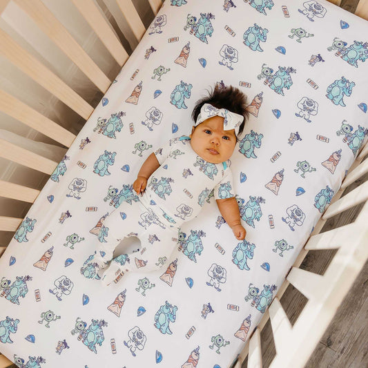 Premium Knit Fitted Crib Sheet - Monsters, Inc. Friends