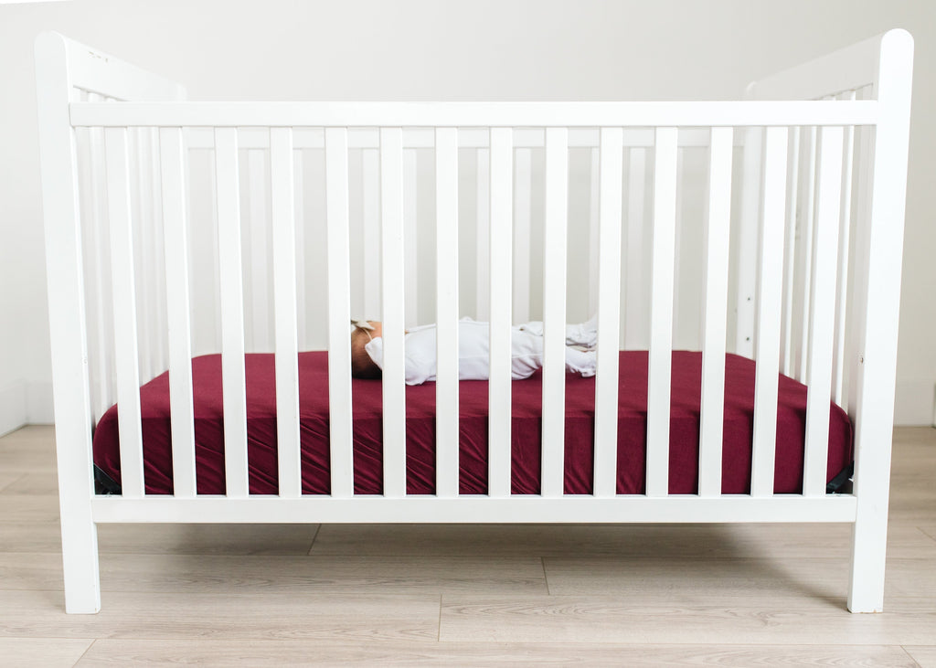 Premium Knit Fitted Crib Sheet - Ruby