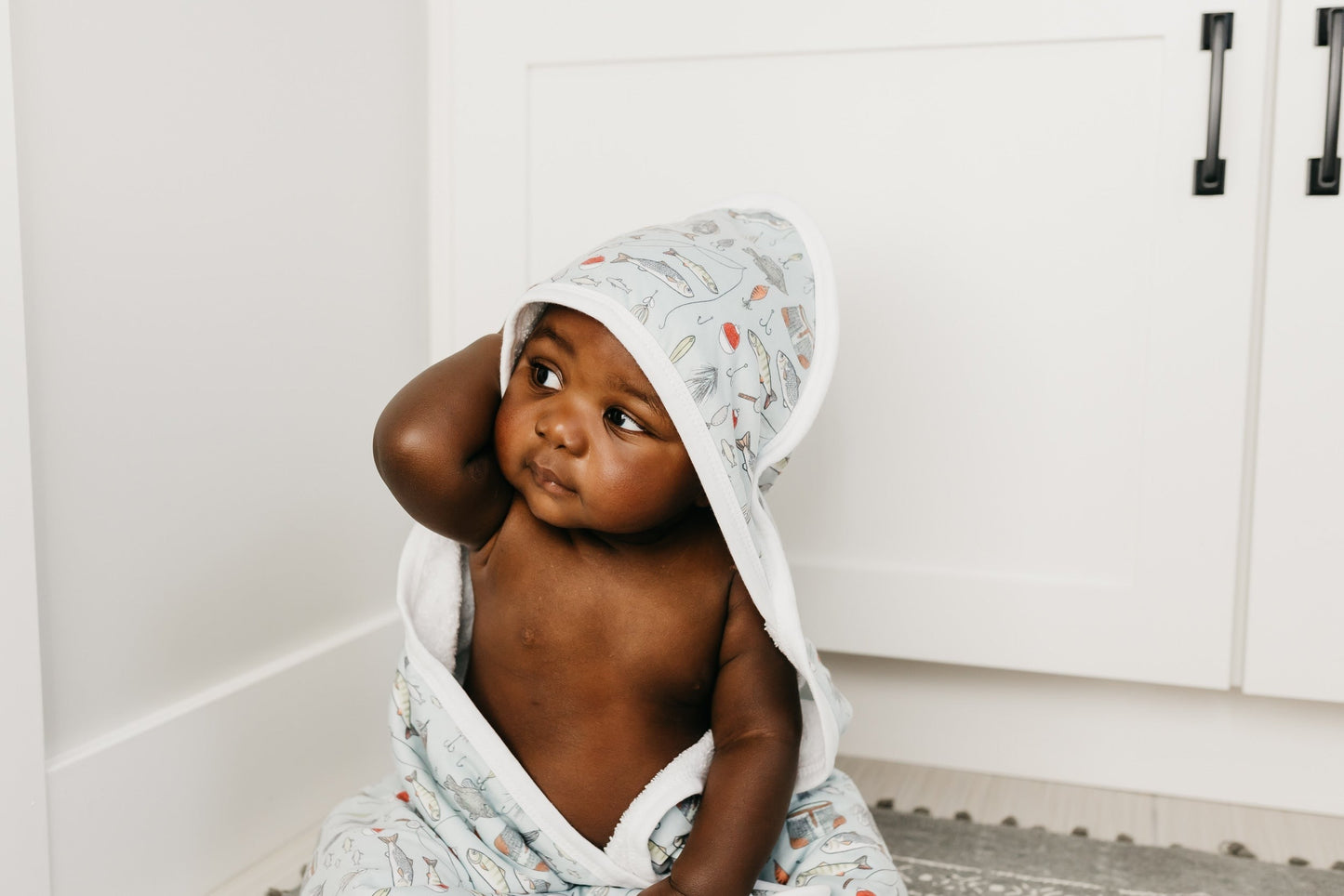 Premium Baby Knit Hooded Towel - Trout