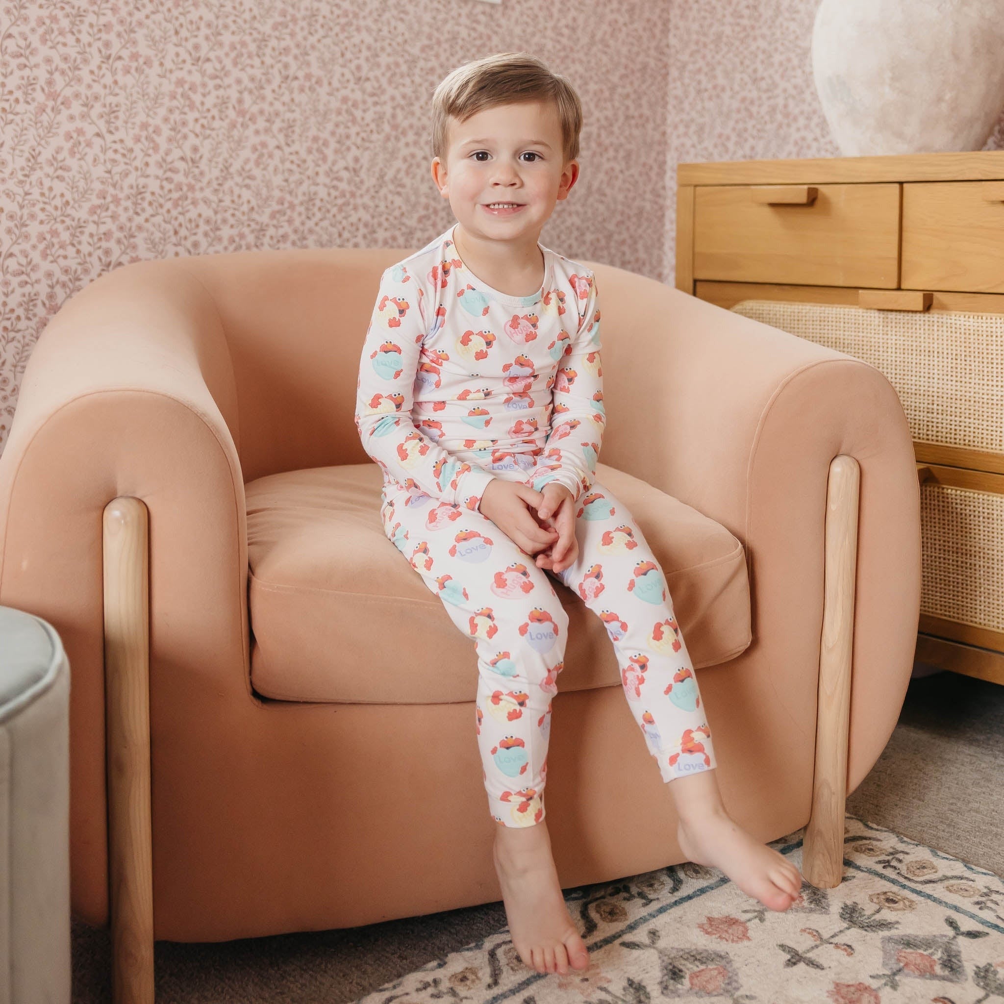 2pc Long Sleeve Pajama Set - Elmo Heart Candies
