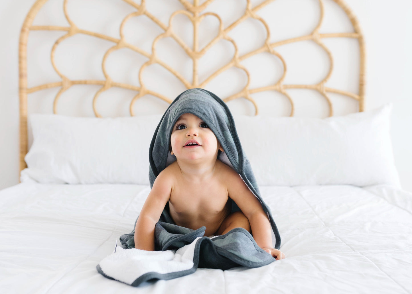 Premium Baby Knit Hooded Towel - Hunter