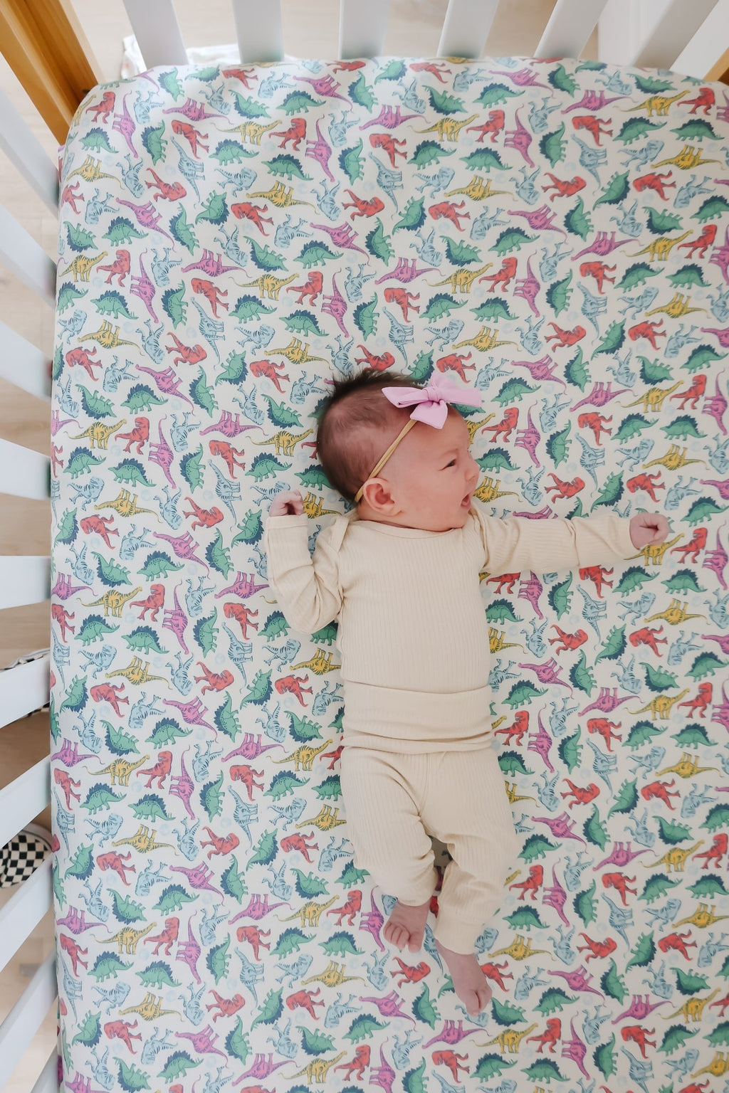 Premium Knit Fitted Crib Sheet - Dinosaurs of Jurassic Park